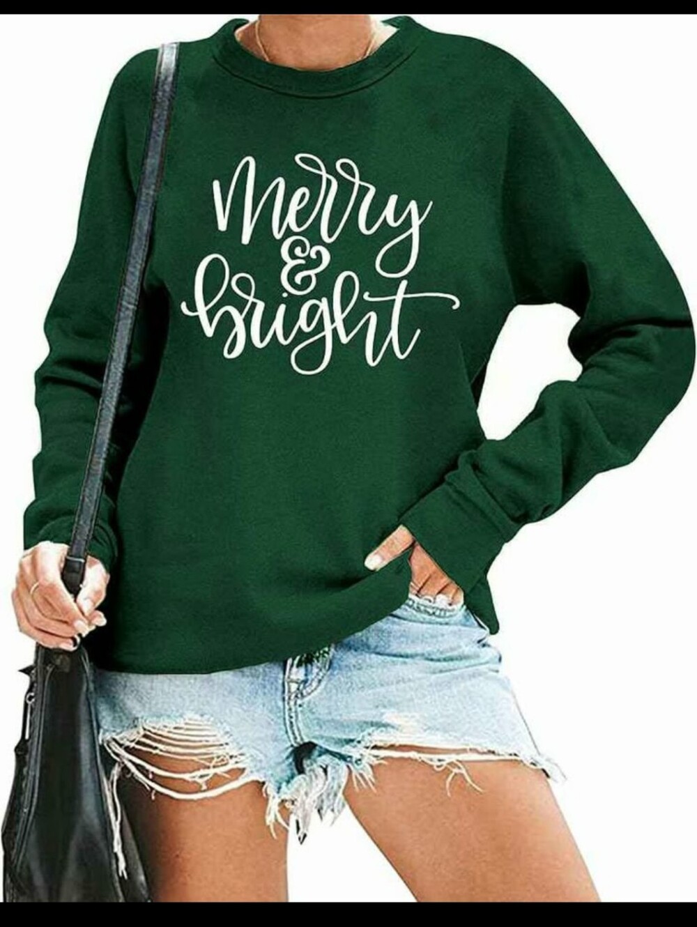 Merry & Bright Forest Green Women's Sweatshirt